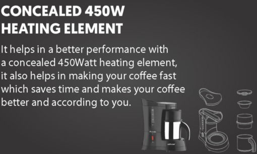 Preethi Cafe Zest CM210 Drip Coffee Maker (Black), 31 Cup - Image 3